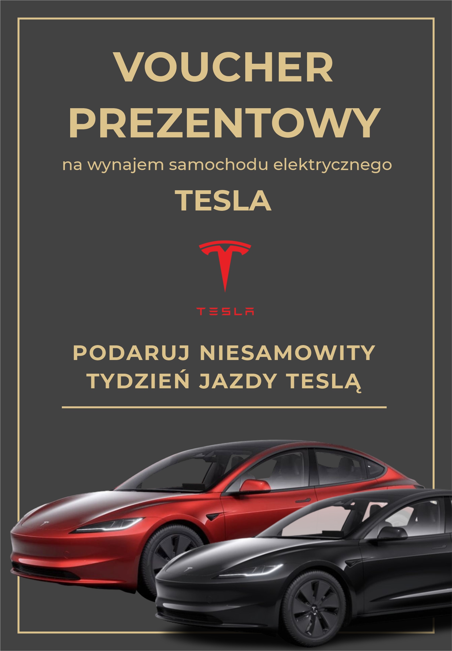Wypożycz Tesle Voucher Tydzień prezent niespodzianka wypozycztesle.pl